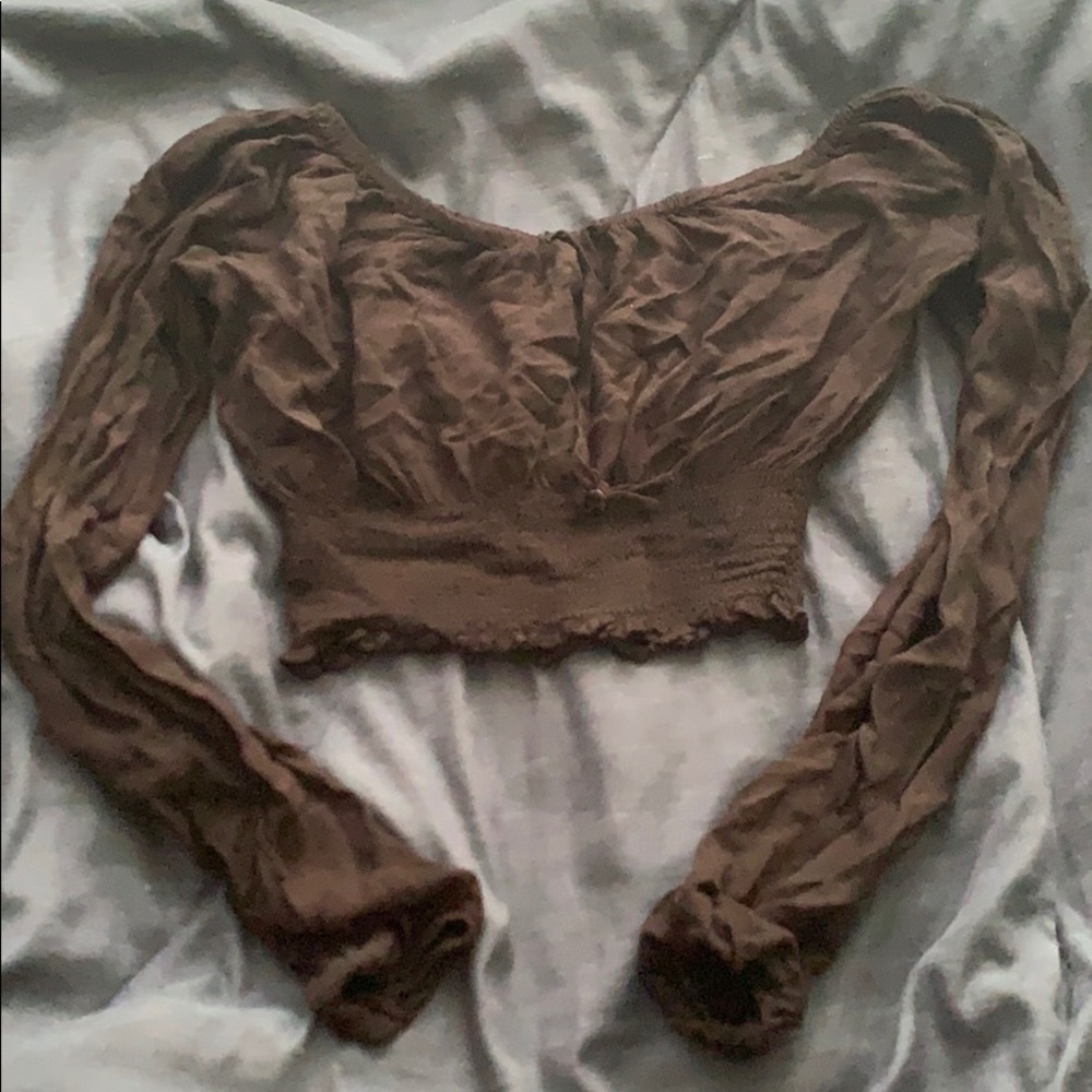 Brandy Melville off the shoulder black crop top